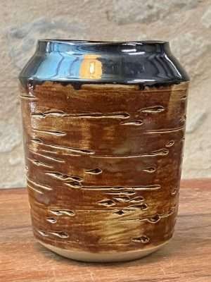 Vase détaillé marron bleu riche