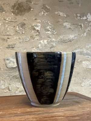 Bol rustique ancien - bleu cobalt grès