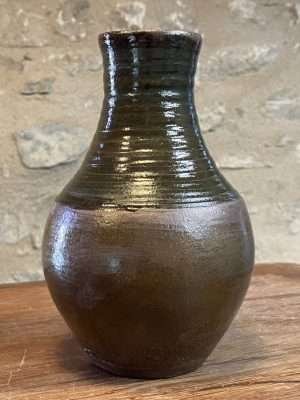 Vase - rouge marron grès - "DROP!" décoré n°10