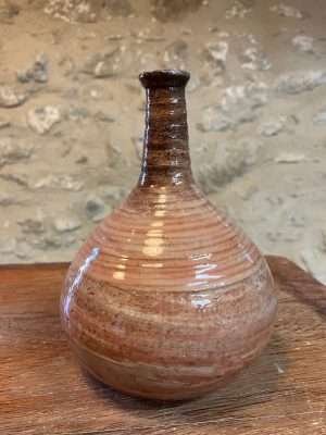 Vase - beige rouge gris faïence - "DROP!" mélangé n°15