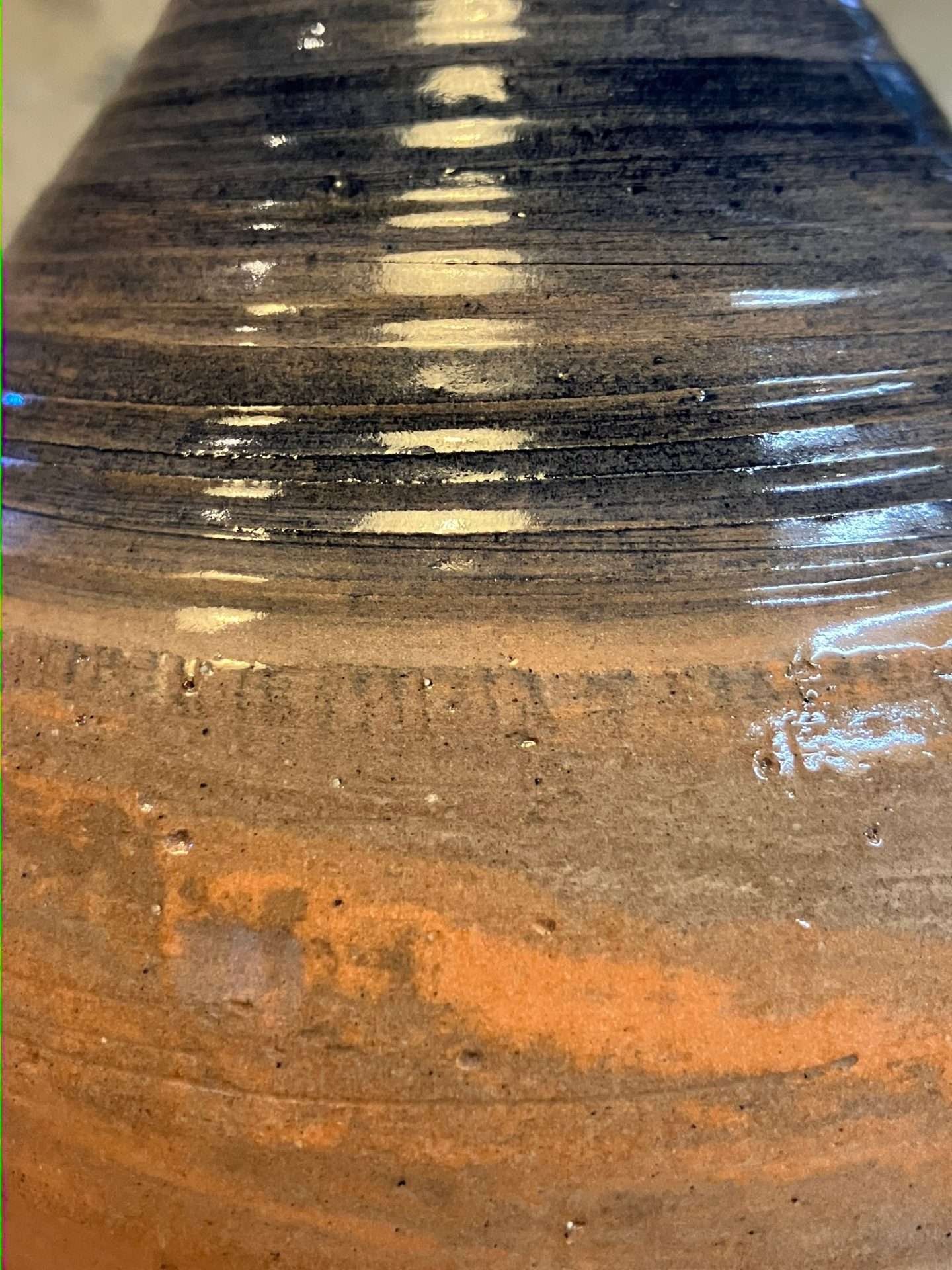 Vase - orange gris faïence - "DROP!" mélangé n°17 – Image 2