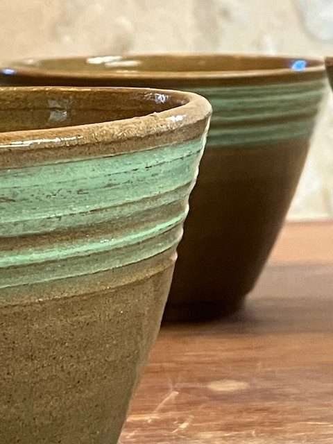 Bol medium LIGNES, beige grès vert – Image 3