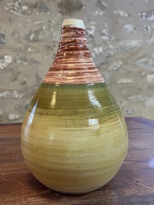 Vase - blanc bordeaux vert - "DROP!" décoré n°19