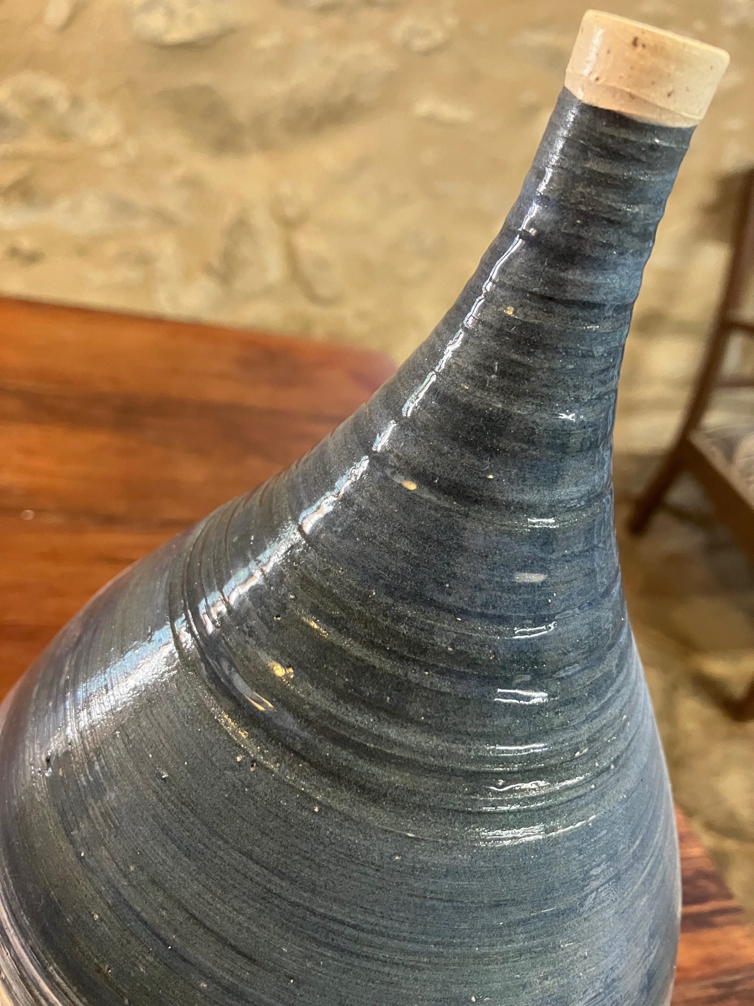 Vase - cobalt sur blanc chamotté - "DROP!" décoré - n°018 – Image 3