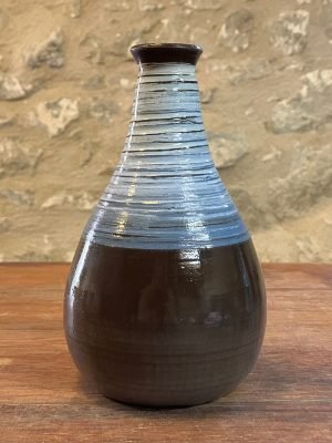 Vase - blue sur noire - "DROP!" décoré n°21