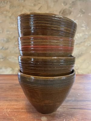 Bol petit LIGNES, marron grès multi couleurs