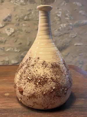 Vase - blanc avec structure rouge - "DROP!" décoré n°31