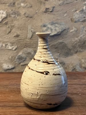 Vase - blanc noire faïence - "DROP!" mélangé n°3