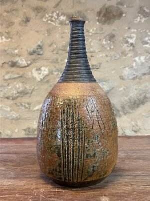 Vase - chrome silicate et cobalt bleu - "DROP!" décoré n°46 - La Borne 2026