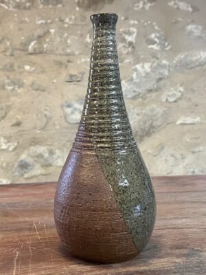 Vase - marron gris - "DROP!" décoré n°40 - La Borne 2026